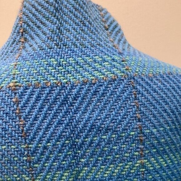 BLUE Wool Knit Poncho One Size - Picture 8 of 13
